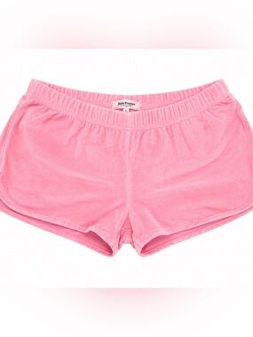 Juicy Couture Pink Velour Lounge Sleep Shorts Women’s Large Y2K Rhinestone Logo